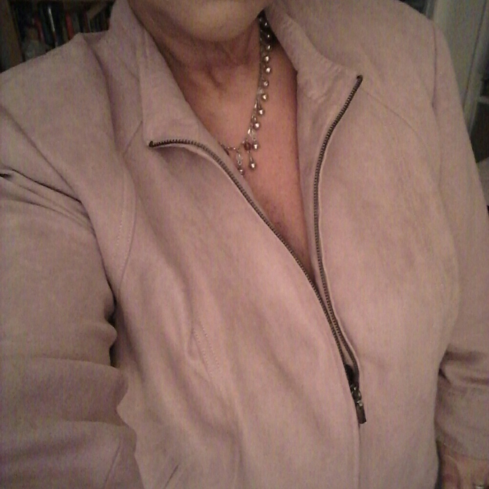 Ladies Plus Faux Suede Dusty Rose/Pink Jacket • 2X